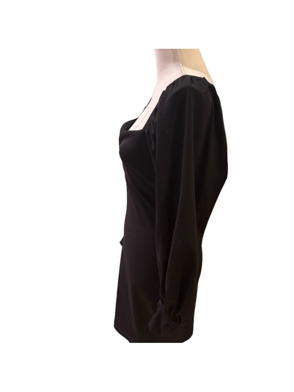 Susana Monaco Sweetheart Neck Puff Long Sleeve Dress Size M - Picture 10 of 11
